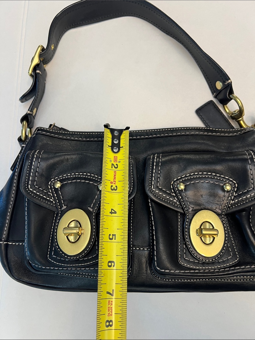 COACH LEGACY 65th ANNIVERSARY BLACK DOUBLE TURNLOCK F12868 Y2K SHOULDER BAG - Picture 16 of 16